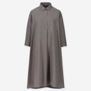 UNIQLO Crisp Cotton A Line Shirt Dress Size Medium M - NWOT